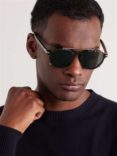 Round frame sunglasses in black acetate 